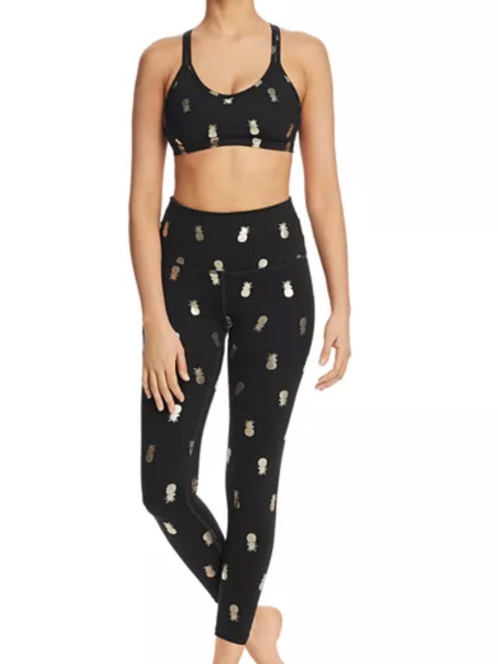 Beyond Yoga - Pineapple Print Sports Bra & Leggings (M)